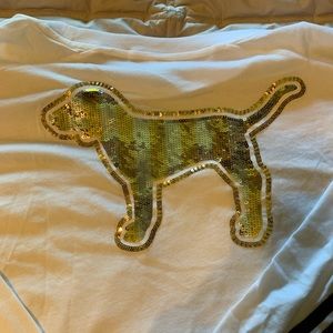 Pink long sleeve tee with sequins